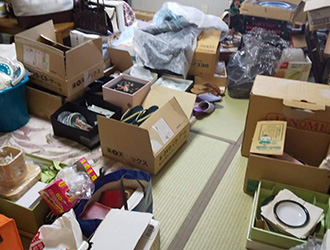 【生前整理の様子(荷物全出し)】